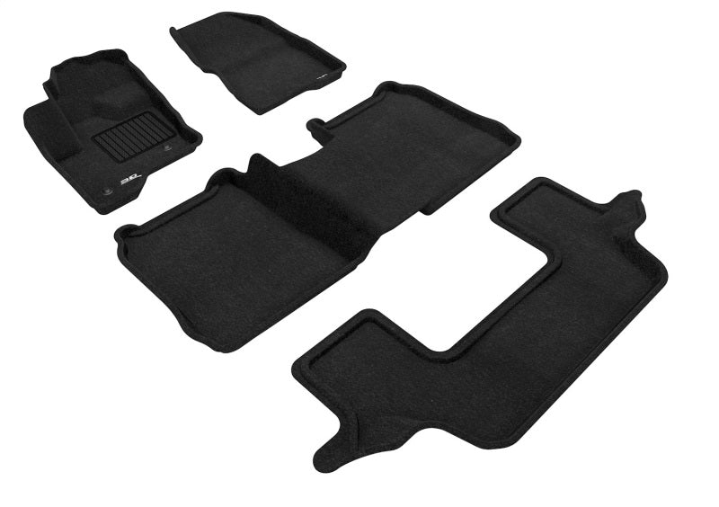 3D Maxpider 09-19 Ford Flex w/o Center Console Elegant 1st 2nd 3rd (2 Eyelets) - Set (Black)-SR1 Performance