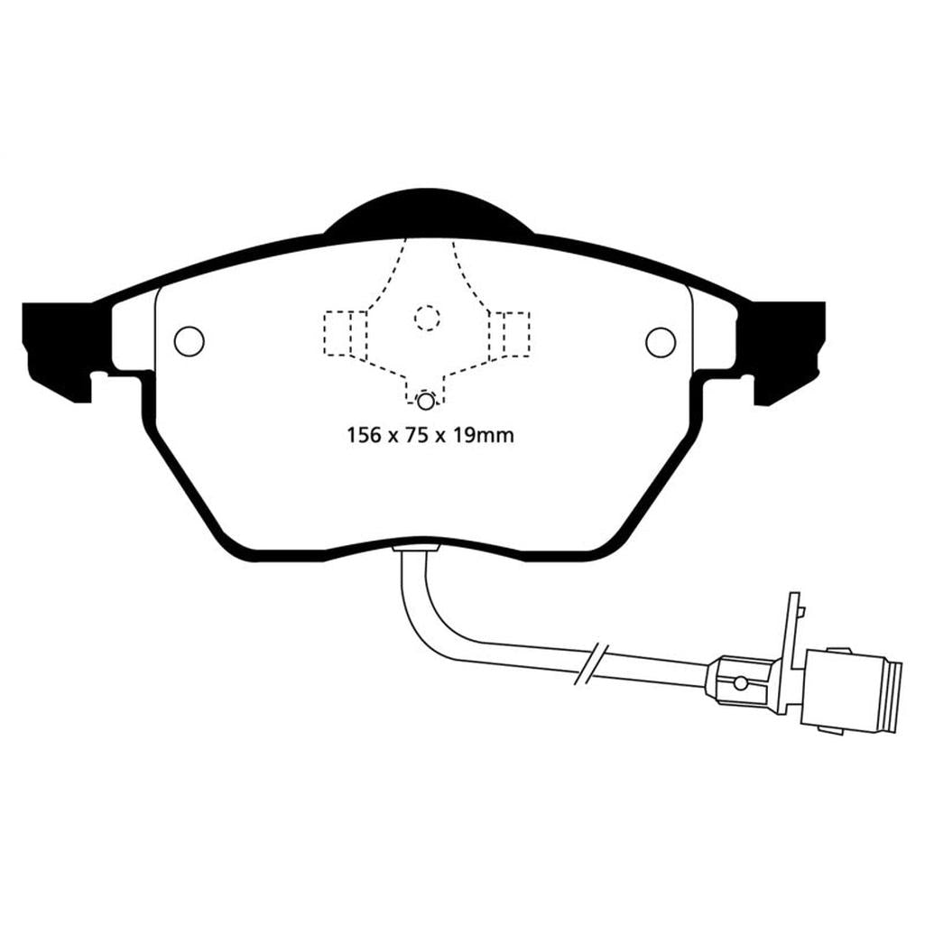 EBC Yellowstuff Front Brake Pads for 1996-1998 Volkswagen and Audi Models – Part No. DP4836R