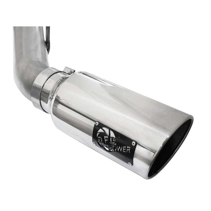 aFe LARGE BORE HD 4in 409-SS DPF-Back Exhaust w/Polished Tip 11-14 Ford Diesel Trucks V8-6.7L (td)-SR1 Performance