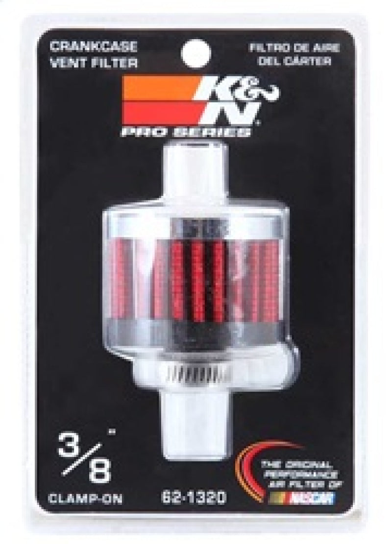 K&N Clamp On Rubber Base Crankcase Vent Filter 0.375in Flange ID x 2in OD x 1.5in Height-SR1 Performance