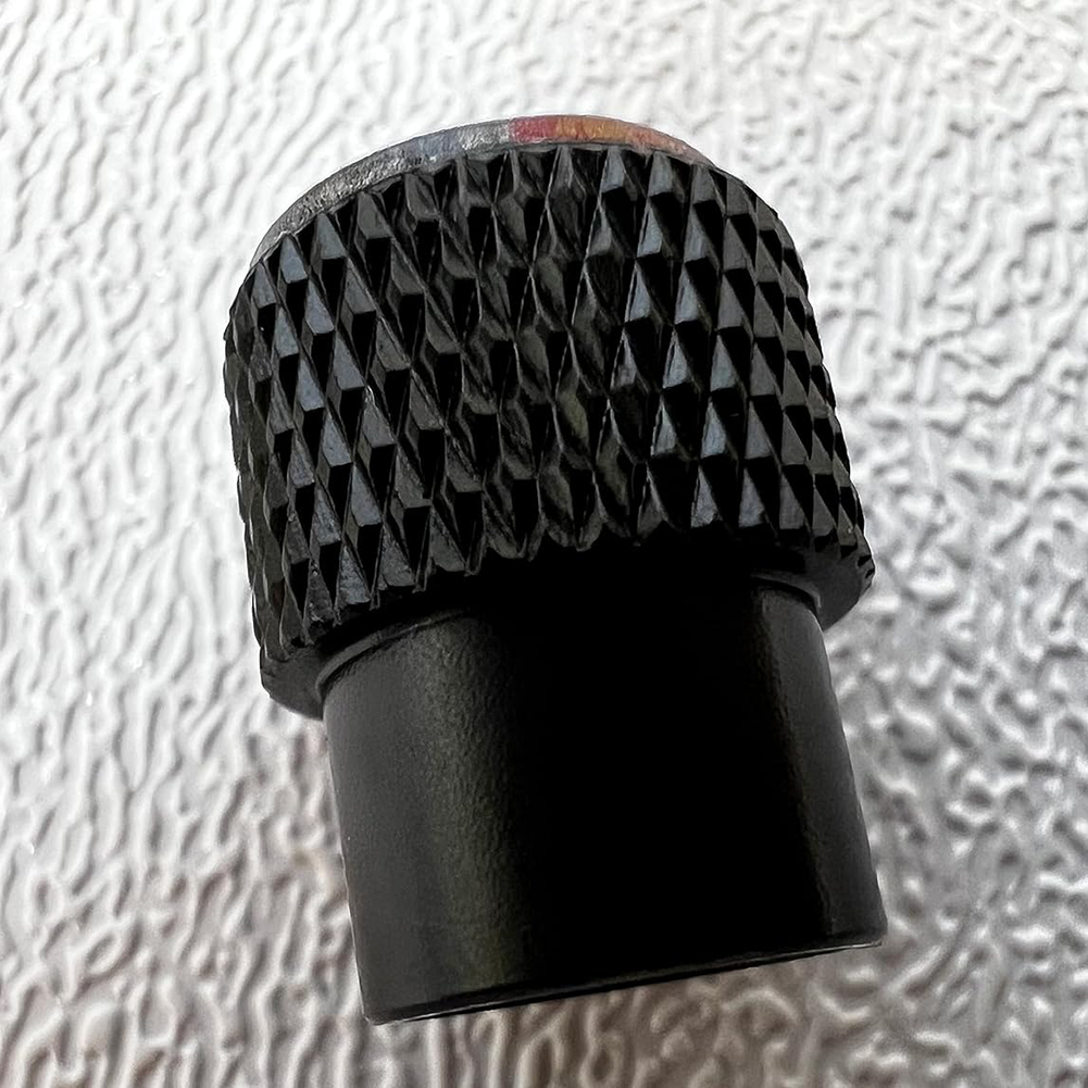 C7 Corvette Crossed Flag Logo Valve Stem Cap - Black Knurled-SR1 Performance
