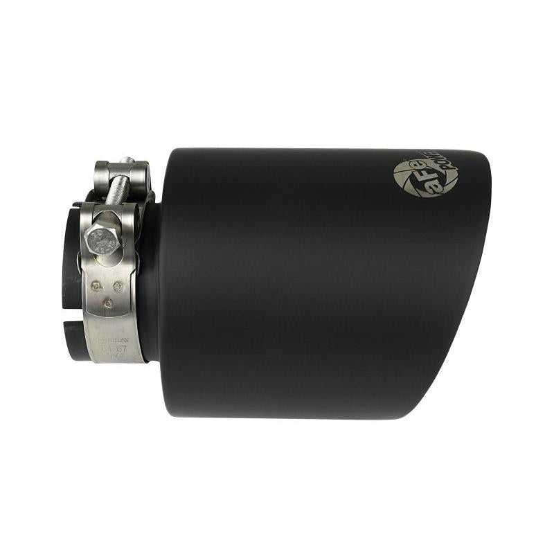aFe Takeda 304 SS Clamp-On Exhaust Tip 2.5in. Inlet / 4.5in. Outlet / 7in. L - Black-SR1 Performance