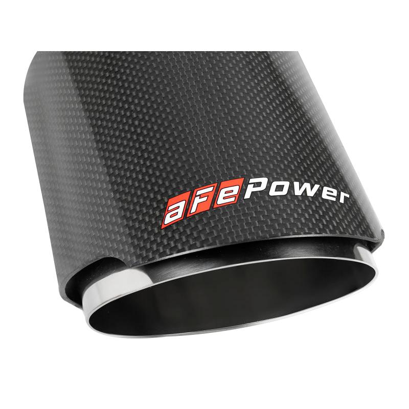 aFe MACH Force-Xp 304 SS Clamp-On Exhaust Tip 2.5in. Inlet / 4.5in. Outlet / 7in. L - Carbon Fiber