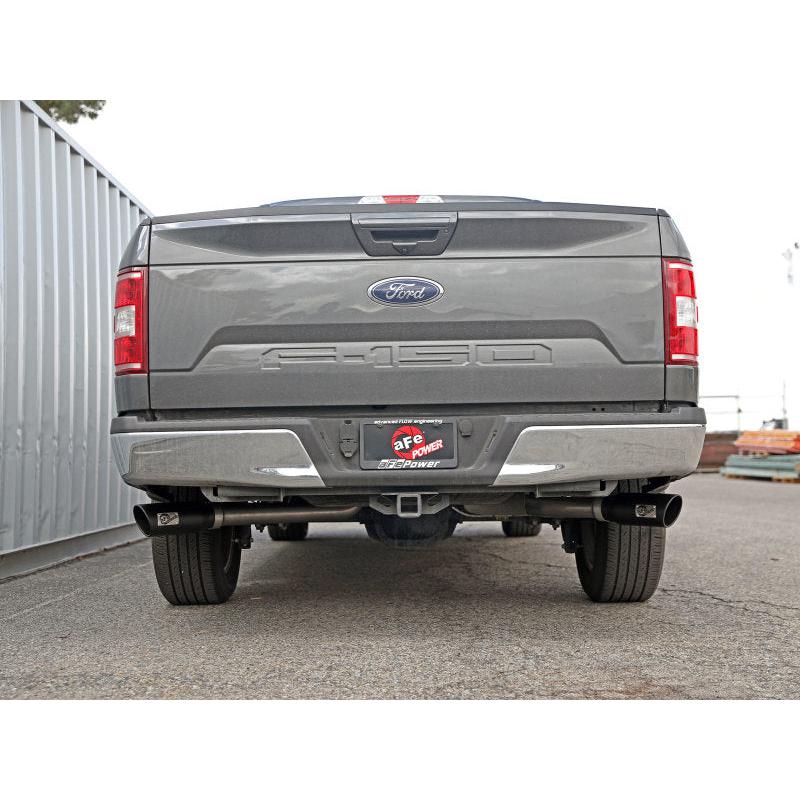 aFe Gemini XV 3in 304 SS Cat-Back Exhaust 15-20 Ford F-150 V6 2.7L/3.5 w/ Black Tips