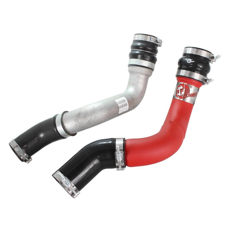 aFe BladeRunner 3in Red Intercooler Tubes Hot & Cold Side Kit for 13-14 Dodge RAM Diesel 6.7L (td)