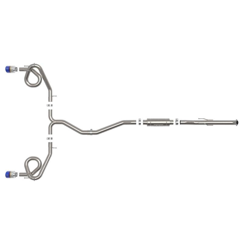 aFe POWER Takeda 22-23 Honda Civic Si I4-1.5L (t) 2.5in to 3in 304 SS CB Exhaust - Blue Flame Tips-SR1 Performance