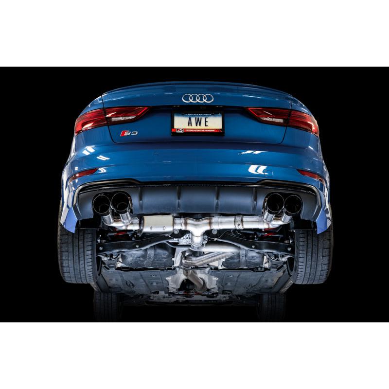 AWE Tuning Audi 8V S3 SwitchPath Exhaust w/Diamond Black Tips 102mm