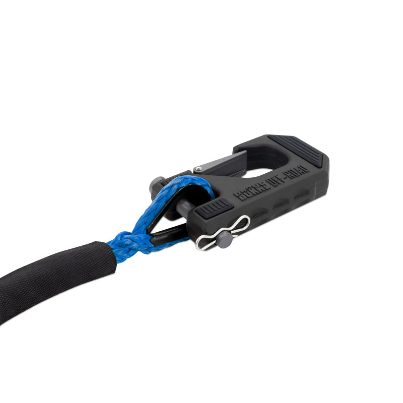 Borne Off-Road Winch Hook with 3/8 Inch Rope and Hand Strap - Blue