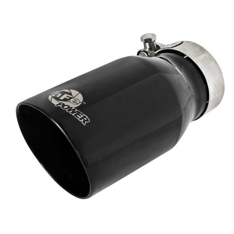 aFe MACH Force-Xp Universal 409 SS Single-Wall Clamp-On Exhaust Tip - Black-SR1 Performance