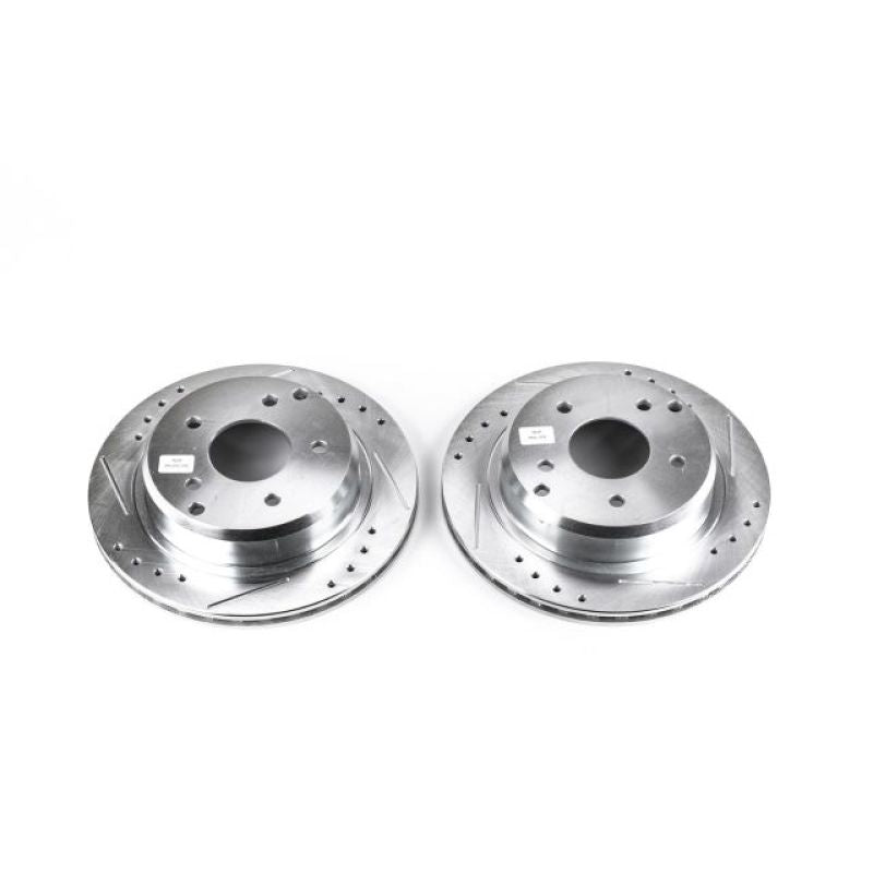 Power Stop 84-87 Chevrolet Corvette Rear Evolution Drilled & Slotted Rotors - Pair-SR1 Performance