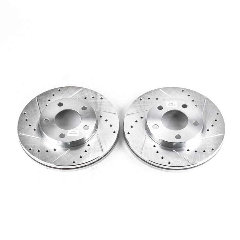 Power Stop 94-04 Ford Mustang Front Evolution Drilled & Slotted Rotors - Pair-SR1 Performance