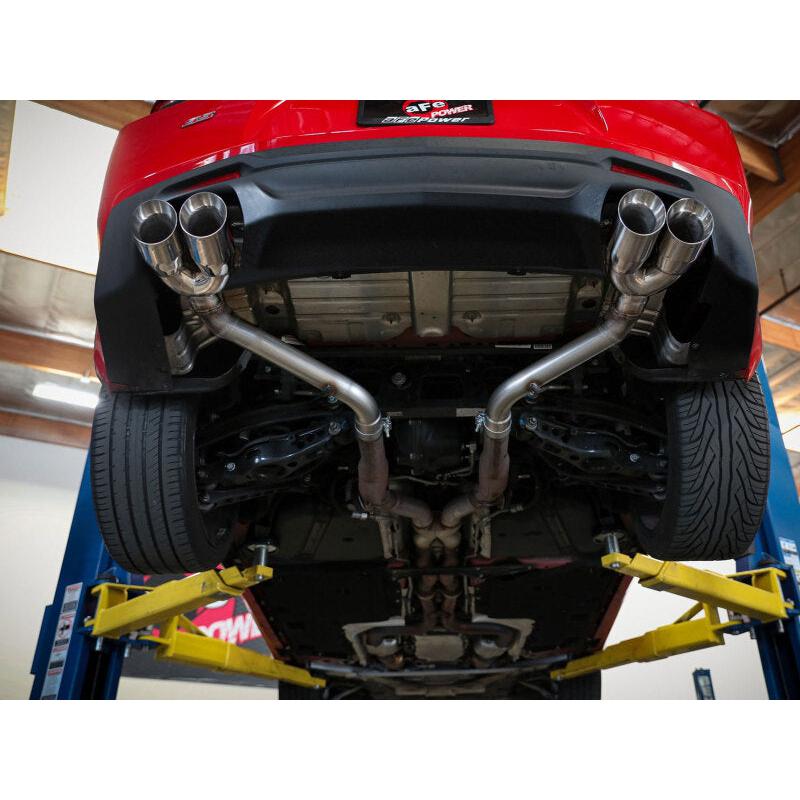 aFe POWER MACH Force-Xp 3in Axle-Back Exhaust 16-20 Chevy Camaro SS V8 6.2L w/o Mufflers - Polished