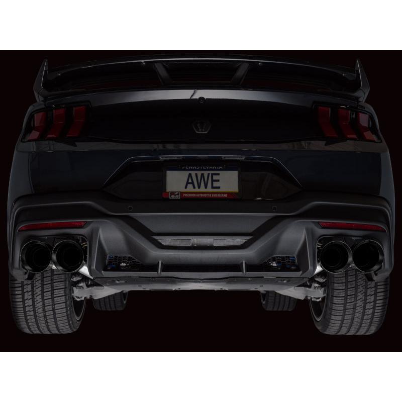 AWE 2024 Ford Mustang Dark Horse S650 RWD Track Edition Catback Exhaust w/ Quad Diamond Black Tips