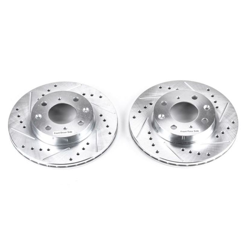 Power Stop 88-91 Honda Civic Front Evolution Drilled & Slotted Rotors - Pair-SR1 Performance