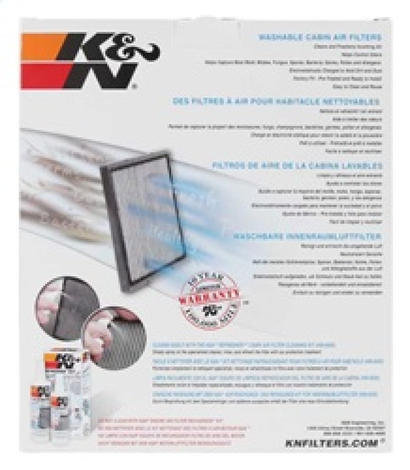 K&N 2010-2015 Chevrolet Camaro 3.6L V6 / 2010-2015 Chevrolet Camaro SS 6.2L V8 Cabin Air Filter-SR1 Performance