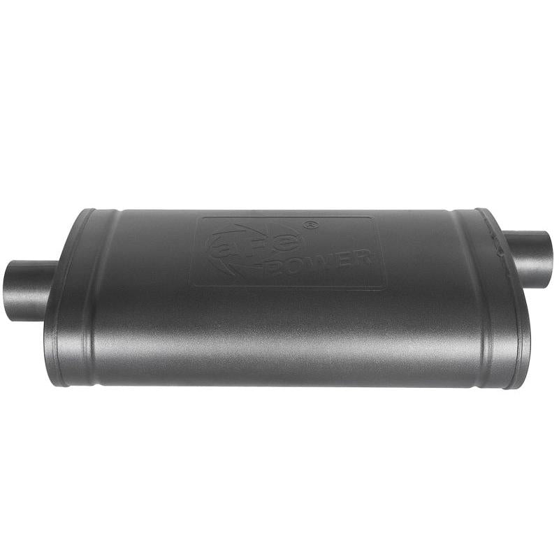 aFe MACH Force-Xp 409 SS Muffler w/ Black Finish 3in Center/Offset 22in L x 11in x 5in - Oval Body-SR1 Performance