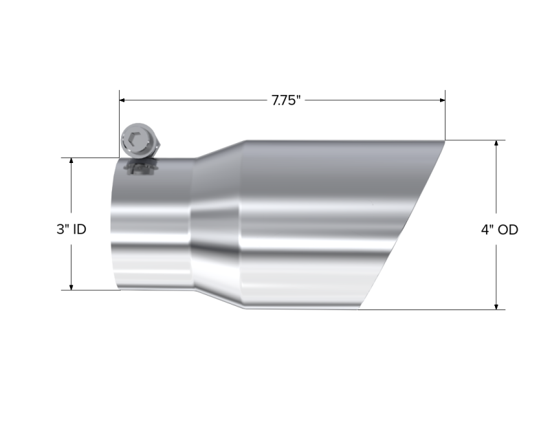 MBRP Universal Tip 4in O.D. Dual Wall Angled 3in inlet 8in length T304-SR1 Performance