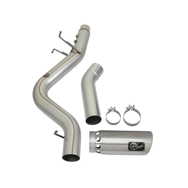 aFe ATLAS 5in DPF-Back Aluminized Steel Exhaust System w/Polished Tips 2017 GM Duramax 6.6L (td) L5P