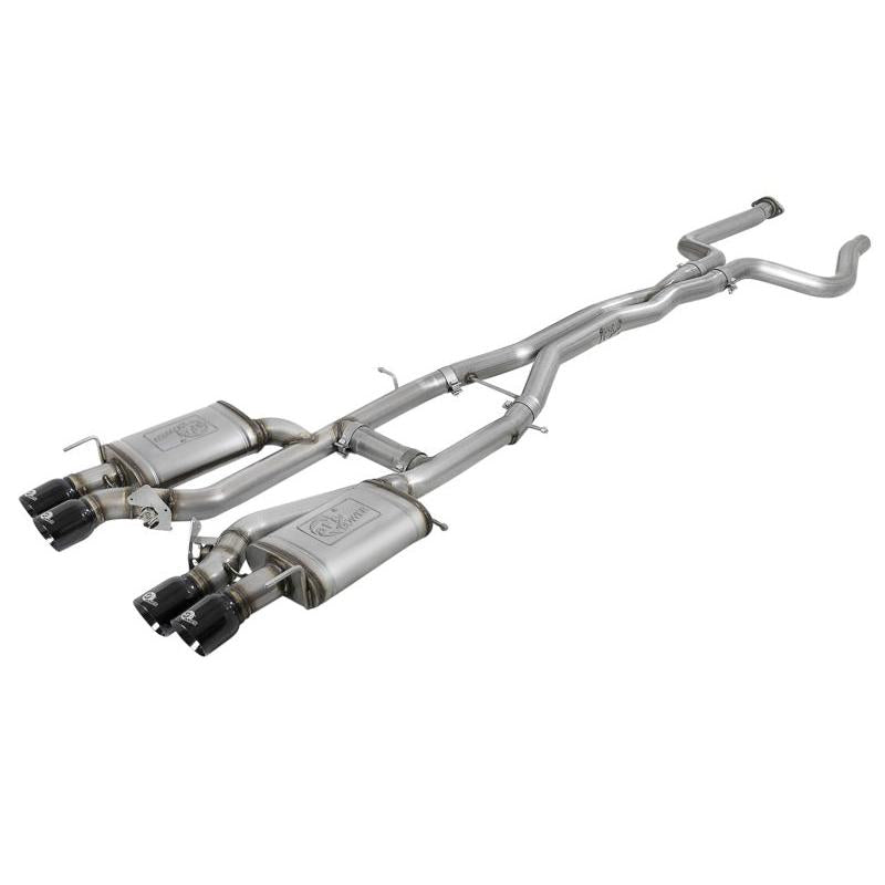 aFe MACHForce XP 3in 304SS Cat Back Exhaust s/ Black Tips 16-17 Cadillac ATS-V V6-3.6L (tt)