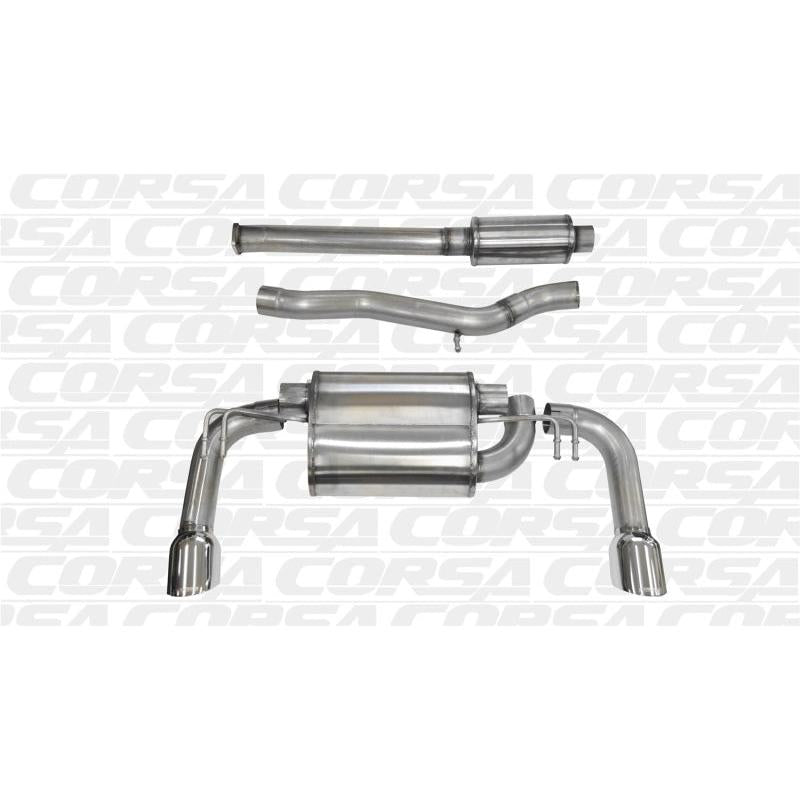 Corsa 2008-2015 Mitsubishi Lancer Evolution X Sedan 2.0L Polished Sport Dual Rear Cat-Back Exhaust