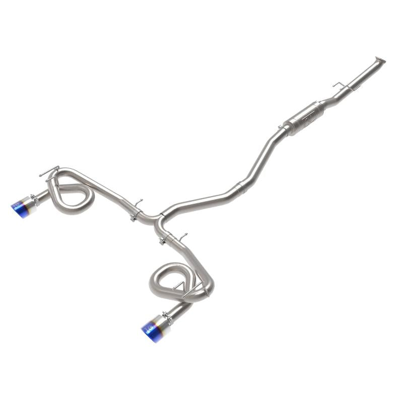 aFe POWER Takeda 22-23 Honda Civic Si I4-1.5L (t) 2.5in to 3in 304 SS CB Exhaust - Blue Flame Tips-SR1 Performance