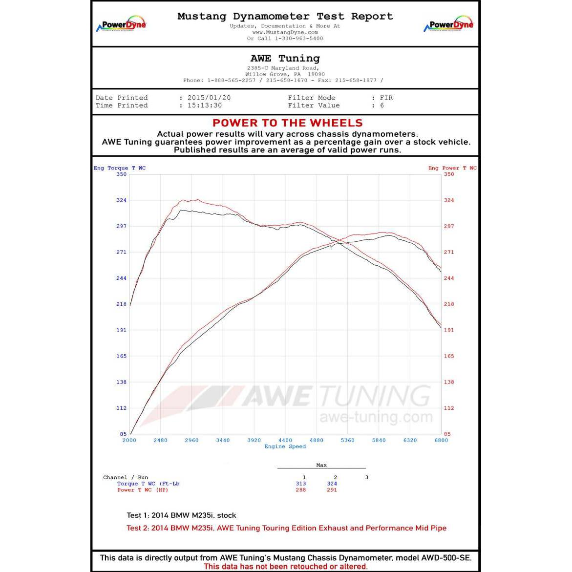 AWE Tuning BMW F22 M235i / M240i Touring Edition Axle-Back Exhaust - Chrome Silver Tips (90mm)