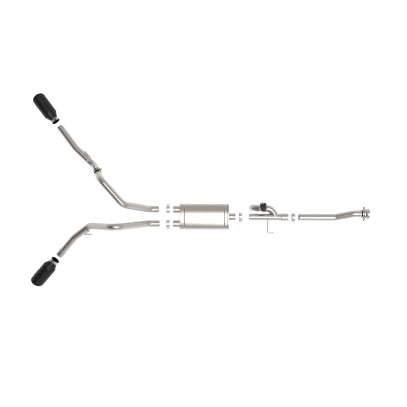 aFe Gemini XV 3in 304 SS Cat-Back Exhaust 2021 Ford F-150 V6 2.7L/3.5L (tt)/V8 5.0L w/ CO Black Tips