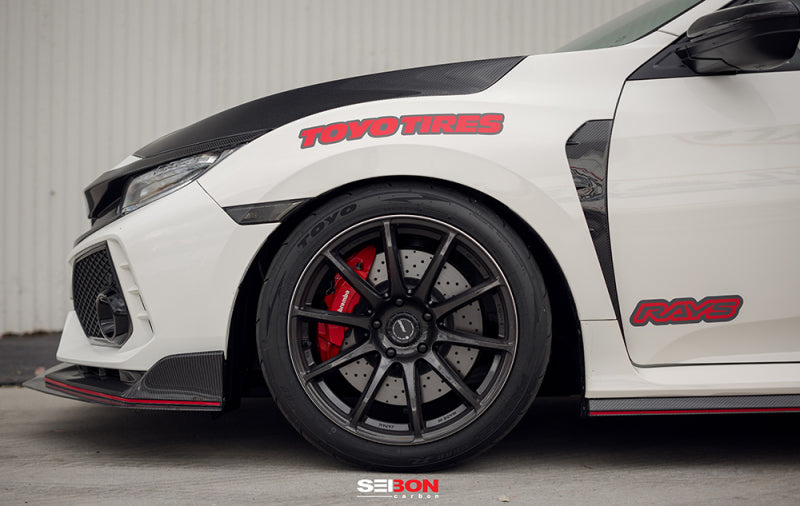 Seibon Carbon Fiber Fender Ducts for 2017-2020 Honda Civic Type R - Lightweight and Durable Performance Upgrade