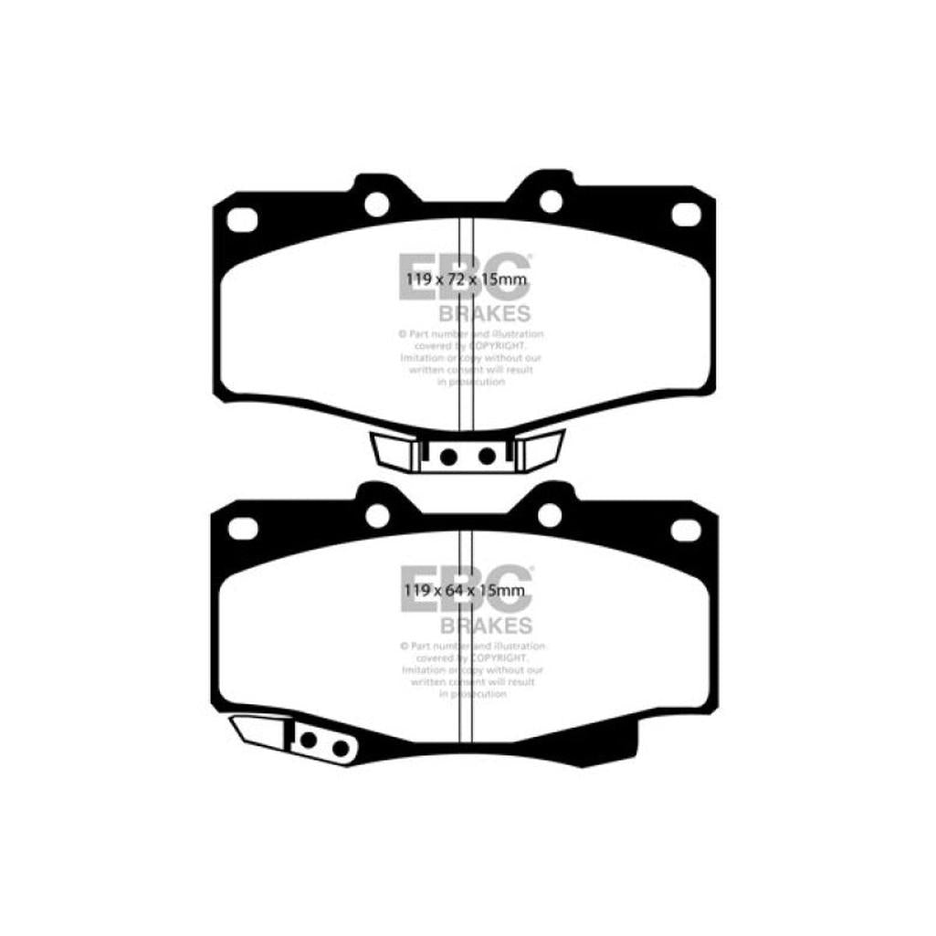 EBC Greenstuff 90-91 Toyota 4Runner Front Brake Pads – Heavy Duty Disc Pads for Offroad and Daily Use