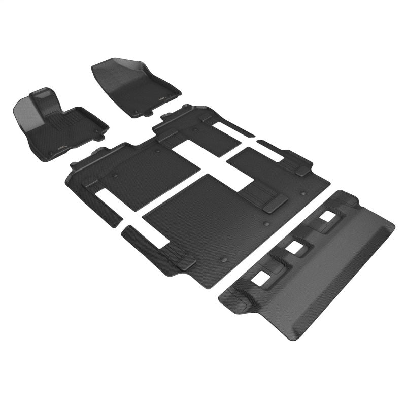 3D MAXpider 21-24 Toyota Sienna 8-Seat Kagu 1st, 2nd, & 3rd Row Floormats - Black-SR1 Performance