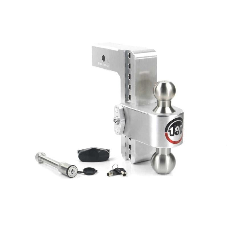 Weigh Safe 180 Hitch with 8-Inch Drop and 2.5-Inch Shank - Aluminum, 10K/18.5K GTWR, Model LTB8-2.5-KA