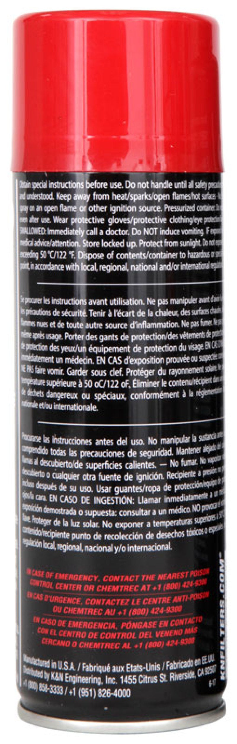 K&N 6.5 OZ Aerosol Spray Air Filter Oil-SR1 Performance