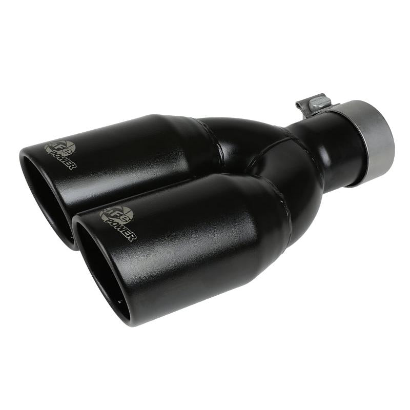 MACH Force-Xp 409 Stainless Steel Clamp-on Exhaust Tip 2.5in Inlet 3.5in Outlet - Black-SR1 Performance