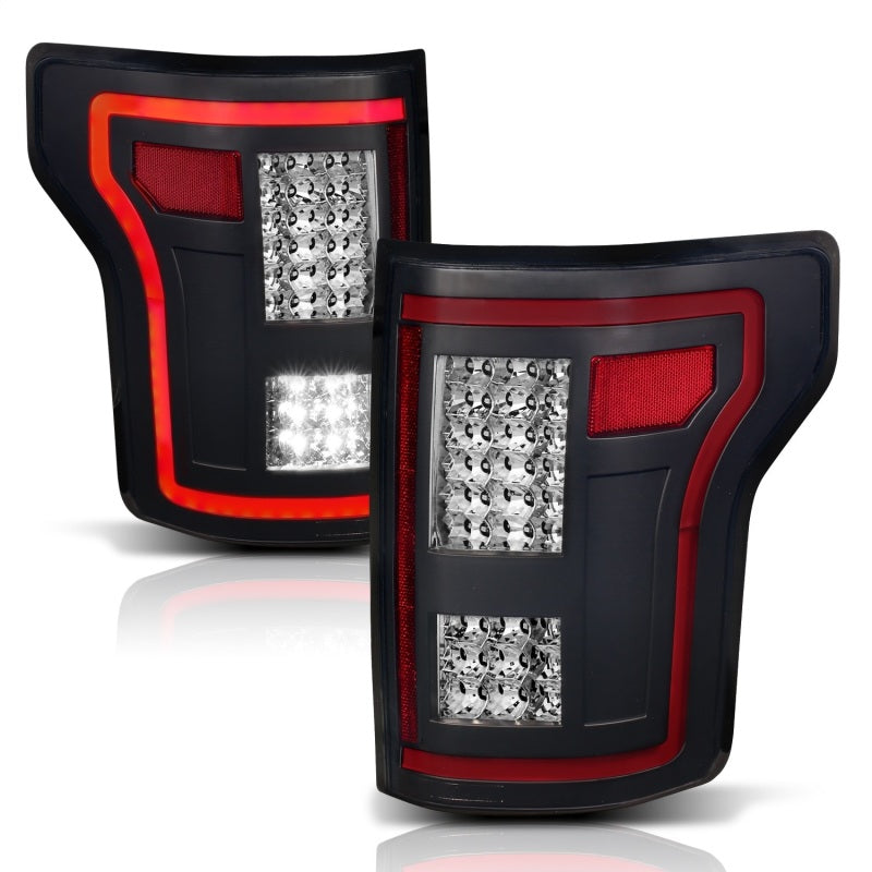 ANZO 15-17 Ford F-150 LED Taillights Black w/ Sequential