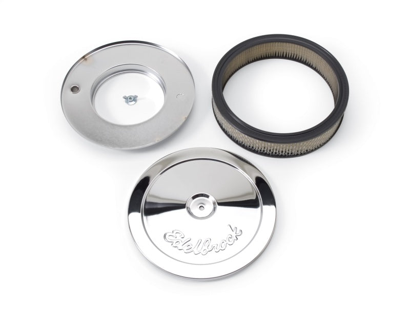 Edelbrock Air Cleaner Pro-Flo Series Round Steel Top Paper Element 10In Dia X 3 5In Chrome-SR1 Performance