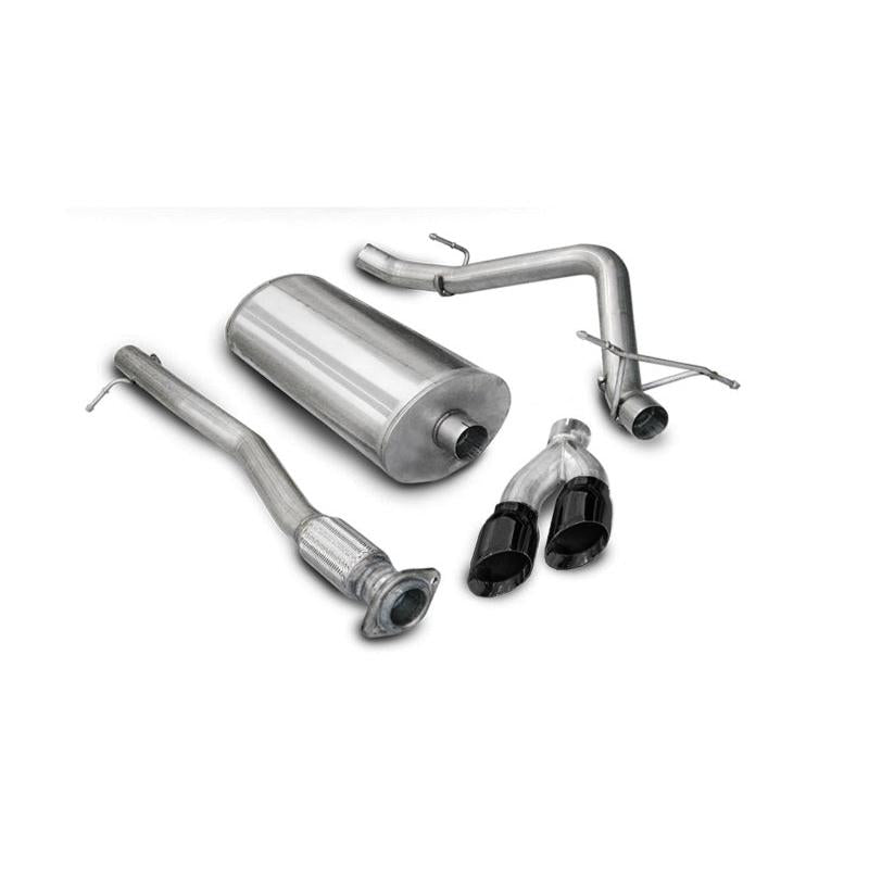 Corsa 10-10 GMC Sierra Denali 6.2L V8 3in Cat-Back Single Side w Twin 4in Black Pro-Series T-SR1 Performance