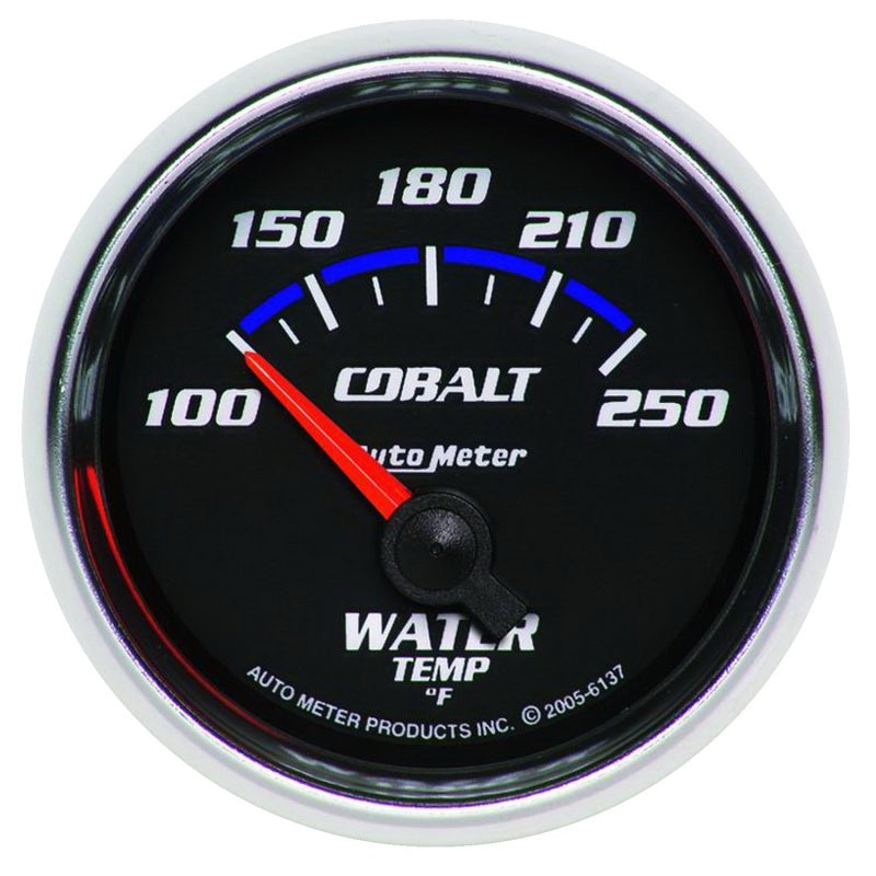 Autometer Cobalt 52.4mm 100-250 deg. F Short Sweep Electronic Water Temperature Gauge-SR1 Performance