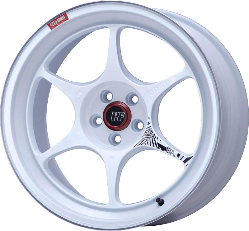 Enkei PF06 18x9.5 5x114.3 27mm Offset 75mm Bore White Machined Wheel-SR1 Performance