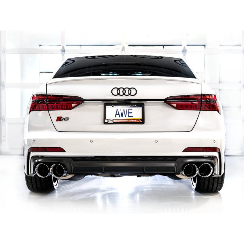 AWE Tuning 19-23 Audi C8 S6/S7 2.9T V6 AWD Track Edition Exhaust - Chrome Silver Tips