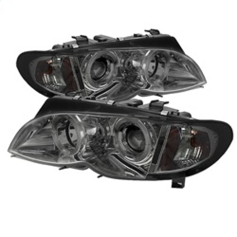 Spyder BMW E46 3-Series 02-05 4DR Projector Headlights 1PC LED Halo Smke PRO-YD-BMWE4602-4D-AM-SM-SR1 Performance