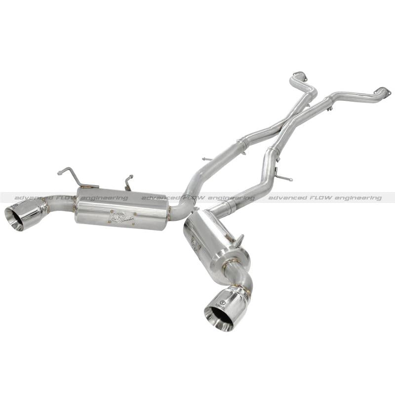 aFe Takeda 2.5inch SS Exhaust Cat-Back 09-13 Nissan 370Z V6 3.7L Polished Tips-SR1 Performance