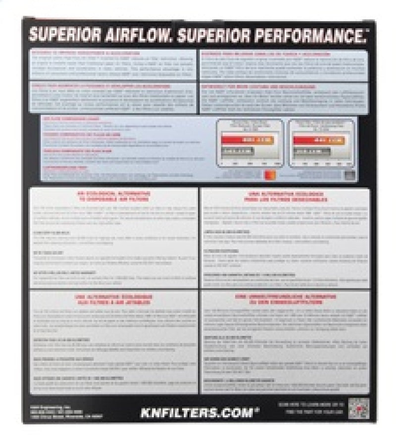 K&N Replacement Panel Air Filter for 2015 Hyundai Genesis Sedan 3.8L V6-SR1 Performance
