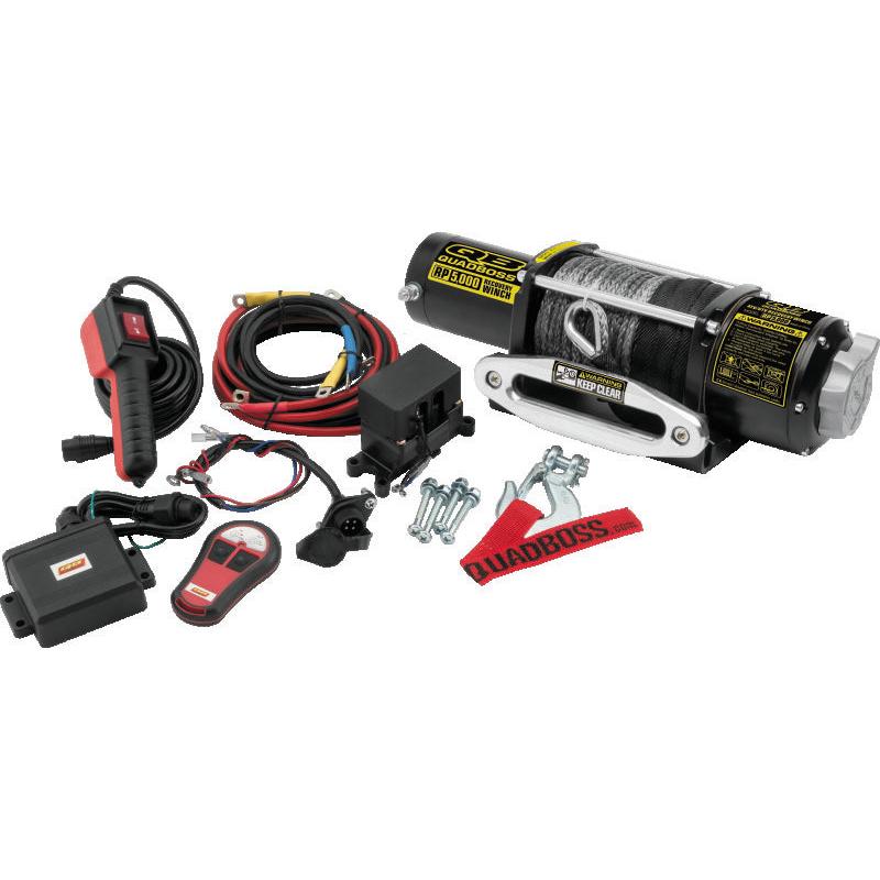QuadBoss 608851 5000 lb Winch with Synthetic Rope for Powersports Vehicles