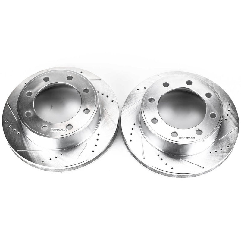 Power Stop 00-05 Ford Excursion Front Evolution Drilled & Slotted Rotors - Pair-SR1 Performance