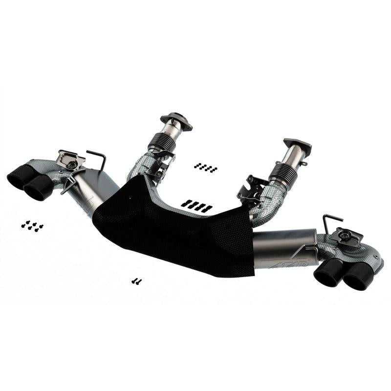 Borla 2020 Chevrolet Corvette C8 6.2 ATAK 3in Exhaust System Dual Round Rolled A/C Black Chrome Tips