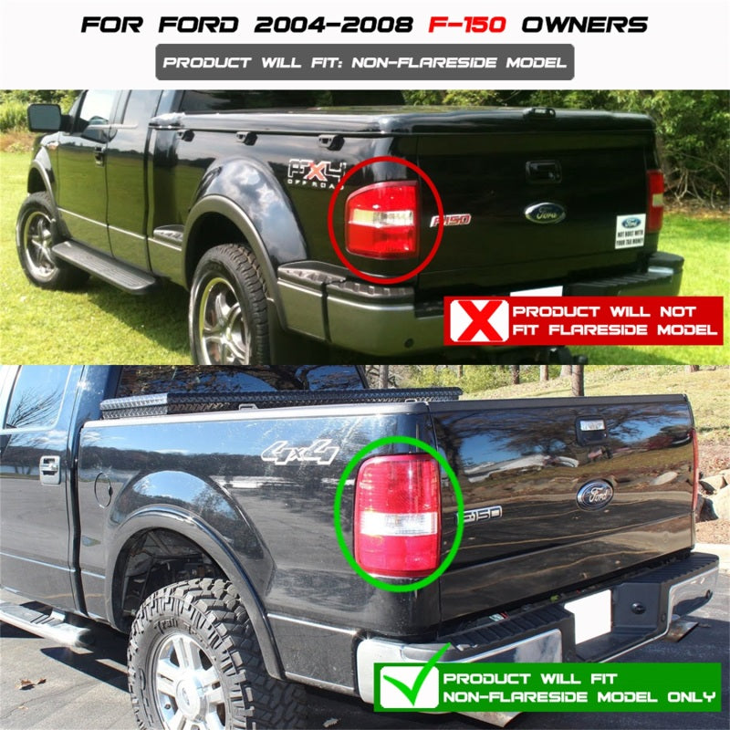 Xtune Ford F150 Styleside 04-08 (Not Fit Heritage & SVT) LED Tail Lights Black ALT-ON-FF15004-LED-BK-SR1 Performance