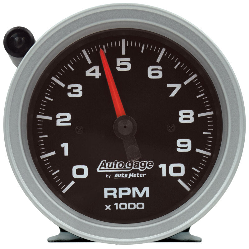 AutoMeter Tachometer Gauge 10K RPM 3 3/4in Pedestal w/Ext. Shift-Light - Black Dial/Black Case-SR1 Performance