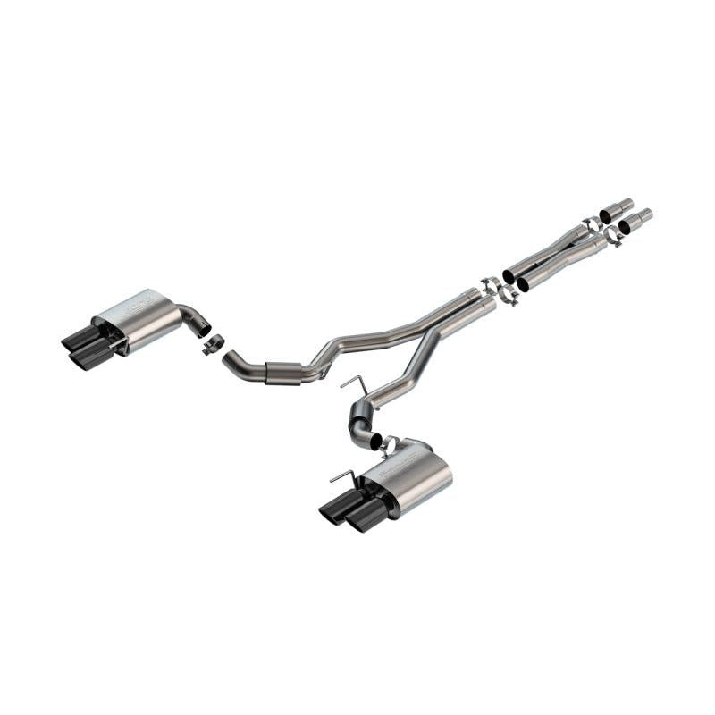 Borla 2024 Ford Mustang GT 5.0L V8 3 in S-Type Catback Non-Active Exhaust- Black Chrome Quad Tip