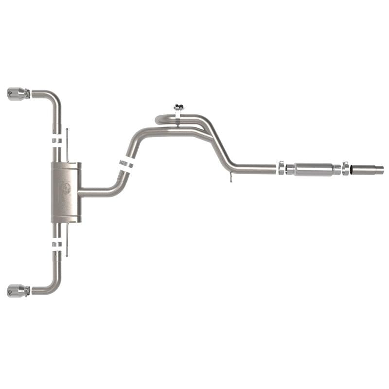 aFe Gemini XV 3in to 2 1/2in 304 SS Cat-Back Exhaust 22-23 Volkswagen GTI (MK8) 2.0L w/Polished Tips