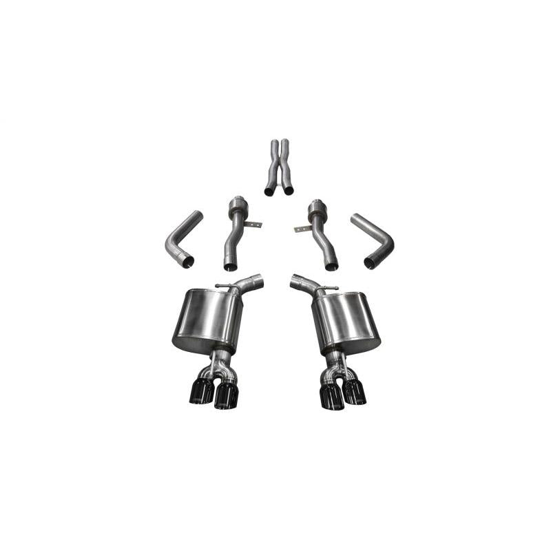 Corsa 2017-2023 Dodge Challenger 5.7L V8 Sport Cat-Back Dual Rear Exit w/3.5in Black Tips-SR1 Performance